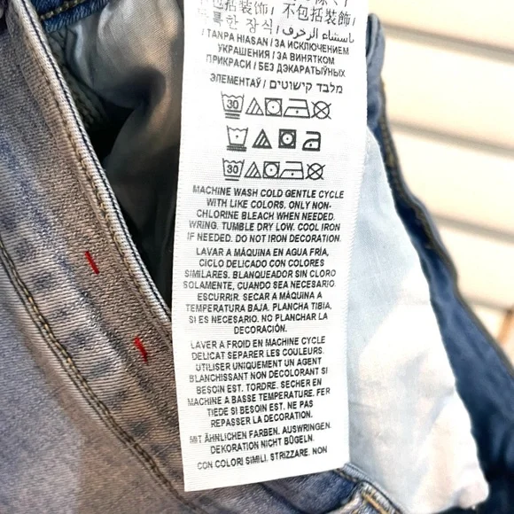 Guess Stretchy Jean Skirt With Stripes - Picture 8 of 10